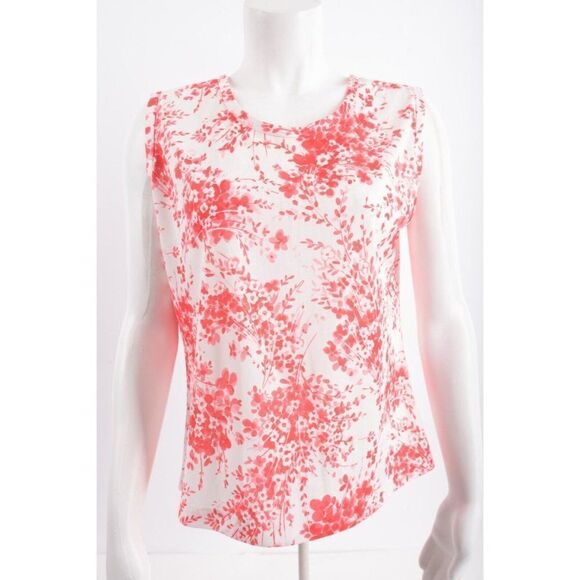 Vintage Marta D Womans Skirt Set Blouse Top Size 16 Red White Floral 3pcs - Picture 2 of 12